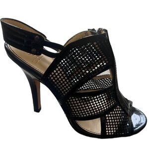 Isola Mesh Cage 4”Heel Peep toe Zipper Sling Back Ankle booties- 10